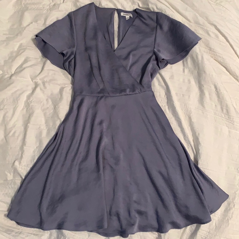 Light purple silk dress.